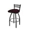 Holland Bar Stool Co 25" Low Back Swivel Counter Stool, Pewter Finish, Canter Bordeaux Seat 41125PW005 - alternate 1